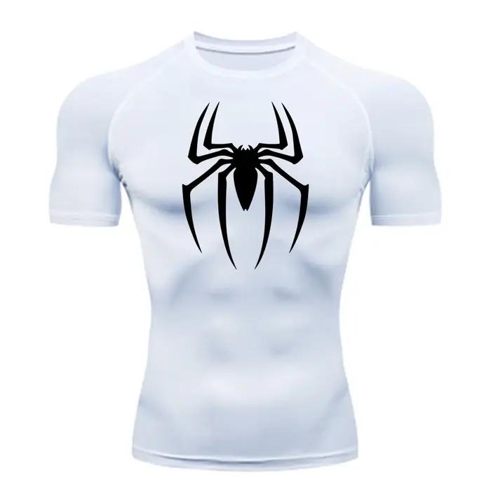 Chemise de Compression imprimée araignée pour hommes, T-Shirt à séchage rapide, maillot de course de