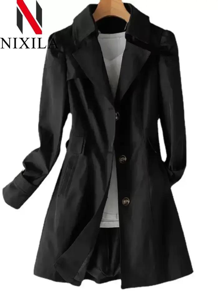 Printemps automne coupe-vent décontracté Version du Long coupe-vent haut mode coréenne dames manteau