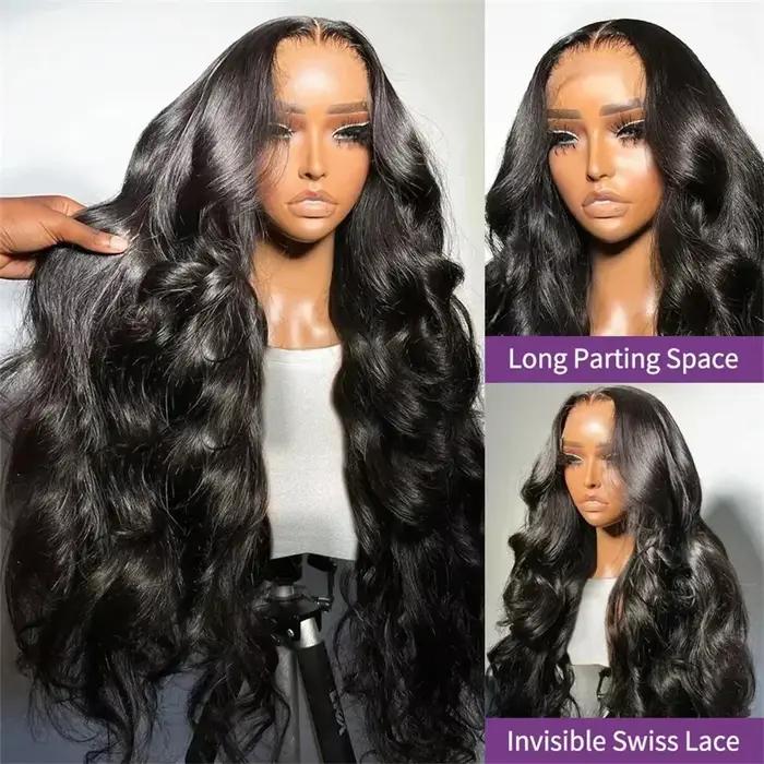 Perruque Lace Front Wig Body Wave naturelle bouclée, cheveux humains, HD, sans colle, 13x6, 13x4, ad