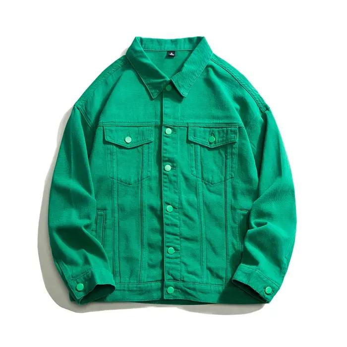 Veste en jean blanc surdimensionné pour homme, streetwear en coton, jean décontracté de haute qualit