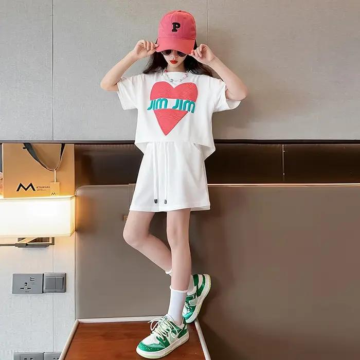 Ensemble vêtements été adolescentes T-shirt manches courtes short imprimé astronomique 2 pièces