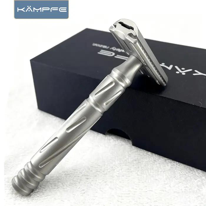 Rasoir de sécurité traditionnel pour homme KAMPFE CNC, double tranchant, en acier inoxydable, pour u