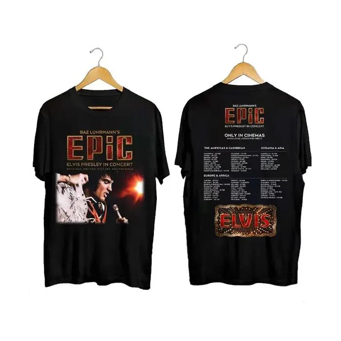 T-shirt vintage rock Elvis Presley 2026 : Tournée de concerts – Impression recto-verso, respirant et