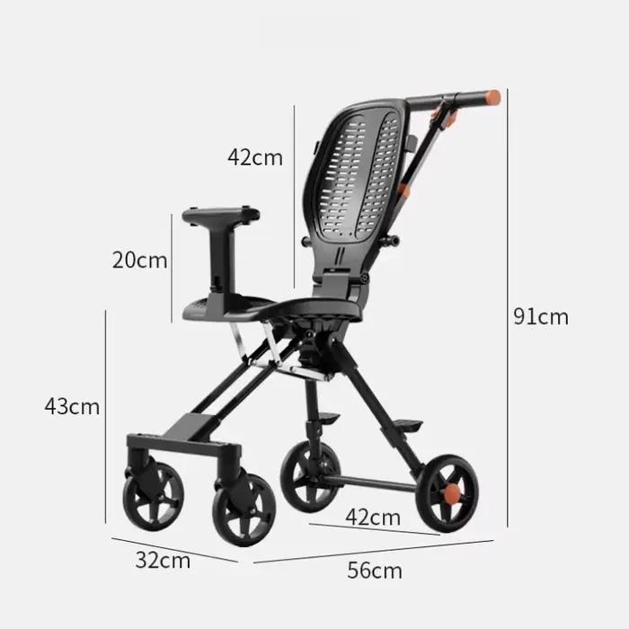 Poussette compacte et légère pour bébés voyage en avion chariot de déplacement facile et robuste pour parents occasionnel usage quotidien