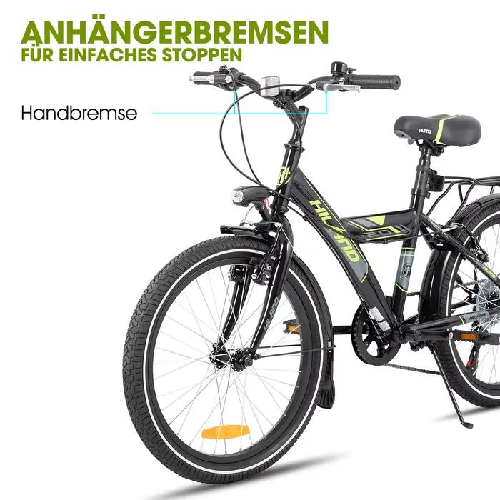 Hiland Vélo de montagne pour enfants 20/24 pouces pour enfants garçons filles de 6 à 10 ans avec vit