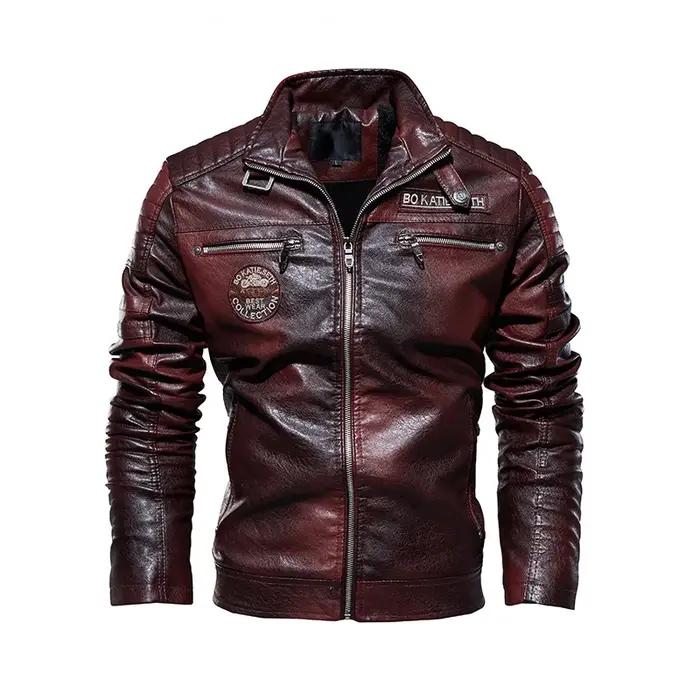 Veste en cuir de style moto pour hommes, manteau de doublure de sourire, vestes décontractées, parde