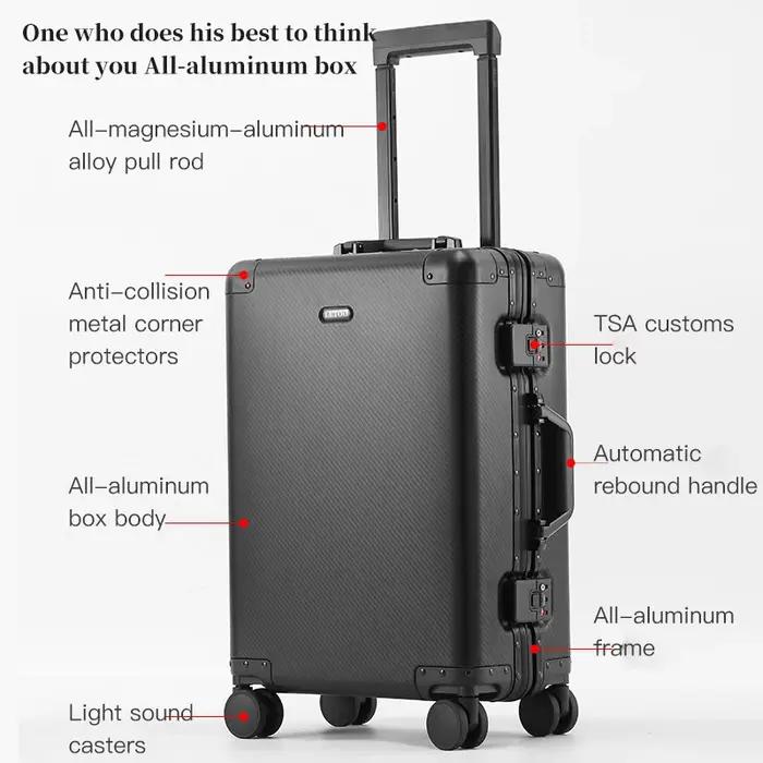 Bagage à main – Valise trolley en alliage d'aluminium et de magnésium de qualité supérieure, nouveau