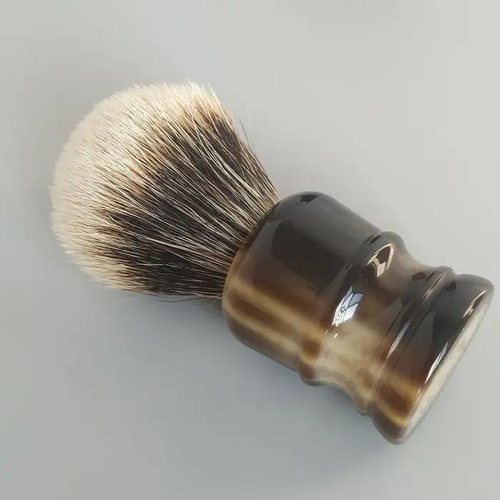Dscosmetic Brosse à raser en poils de blaireau manchourien à deux bandes de 22 mm avec manche en rés