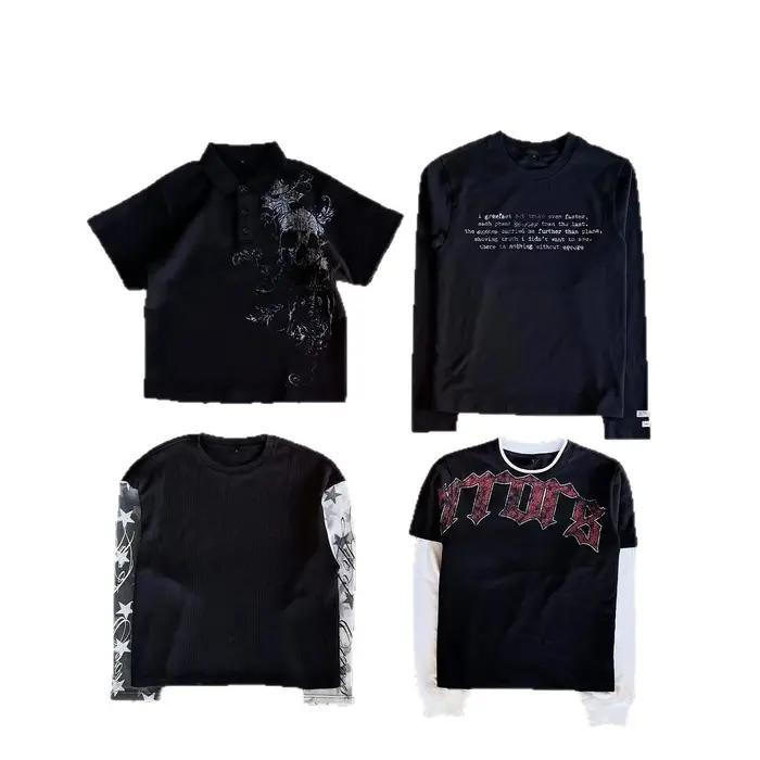 Nouveautés Automne-Hiver : Vêtements unisexes de style américain, hauts tendance rétro punk sombre,