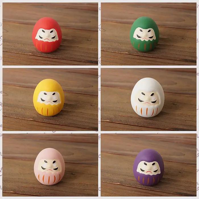 Mini Daruma japonais, Figurines Fengshui en céramique, breloque porte-bonheur, ornement Zen, décorat