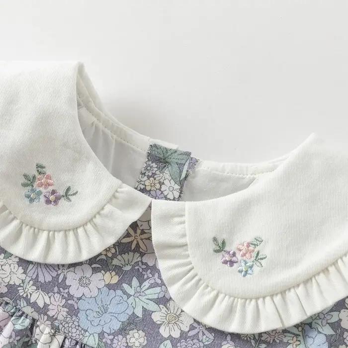 Dave Bella ensemble pantalon Long pour enfants automne doux mignon col de poupée fille imprimé haut