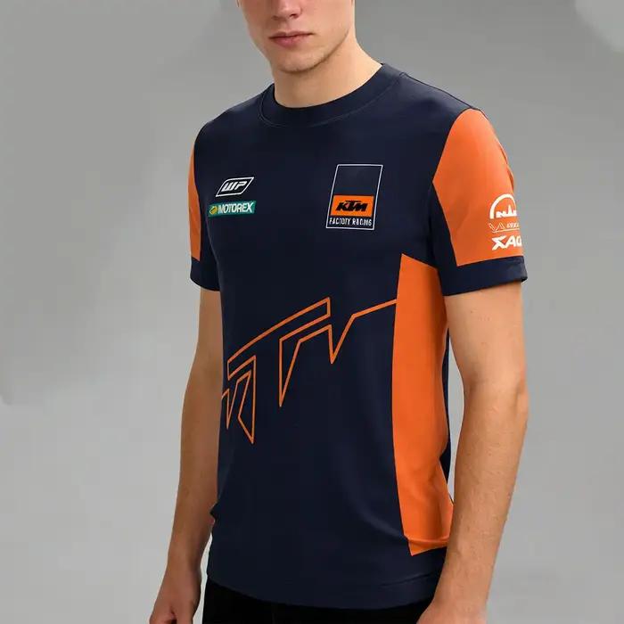Nouveau T-shirt d'été 2026 pour hommes, col rond, manches courtes, pour les passionnés de moto, spor