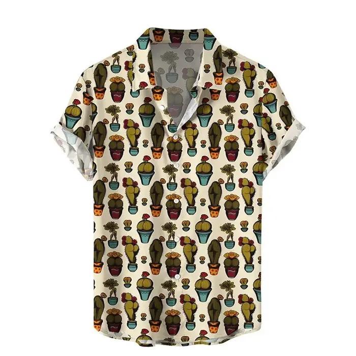 Nouvelles Chemises Hawaïennes Courtes pour Hommes 2026, Style 3D, Imprimé Champignons, Tendance, Coo