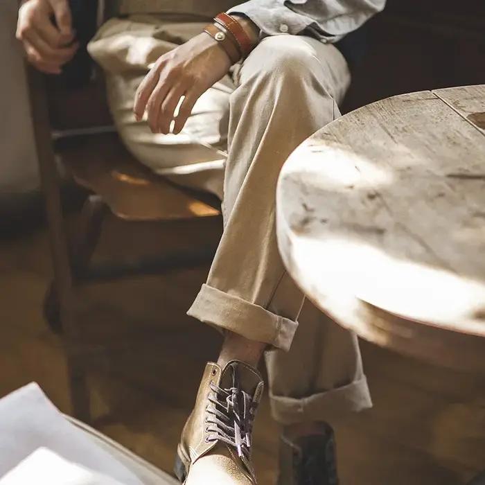Maden Vintage kaki Gurkha pantalon réglable taille haute décontractée Cargo pantalon de travail clas