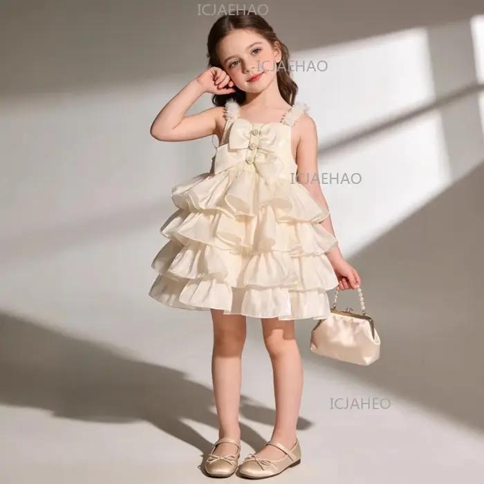 Robe de princesse pour filles 2026, nouvelle collection été, tenue de soirée sans manches pour enfan