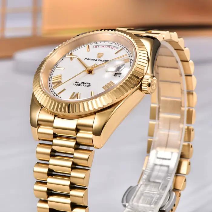 Montres pour hommes PAGANI DESIGN DD40 Or Blanc Luxe Automatique TMI NH36A Date Jour Mécanique Nouve