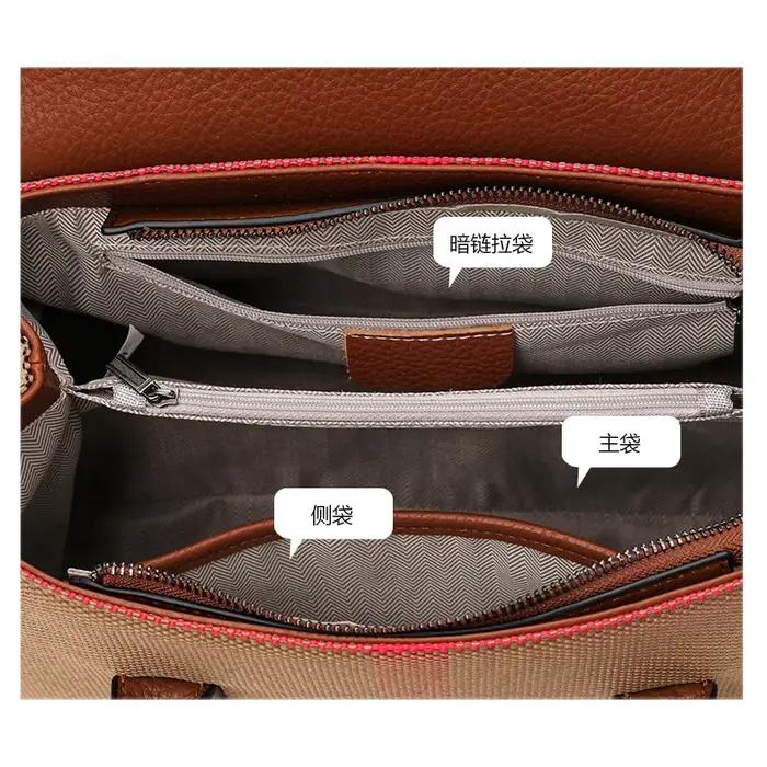 Aidrani-Sac à main en cuir à carreaux de style atmosphérique haut de gamme pour femme, grande capaci
