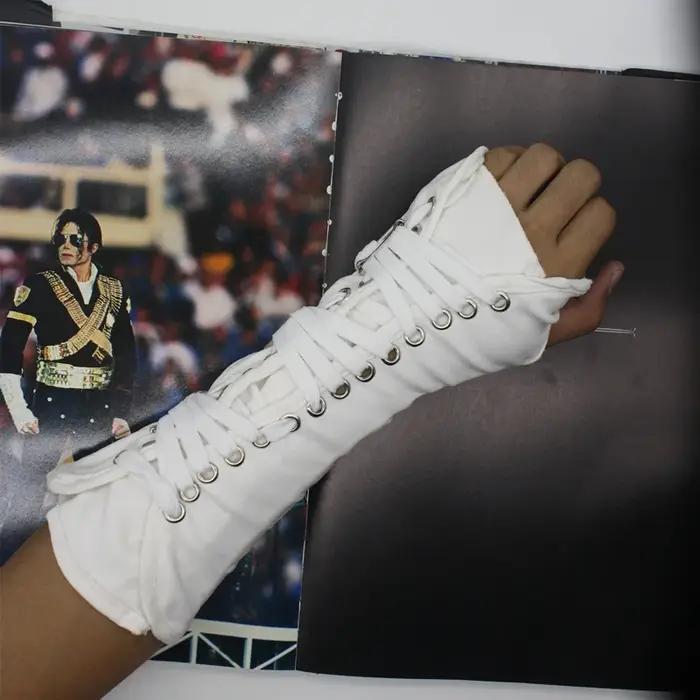 Rare Michael Jackson Punk brassard mauvais confiture noir blanc coton gant pour les Fans Punk pour P