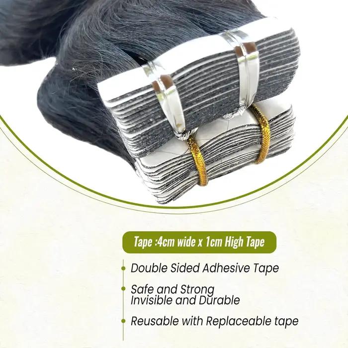 Extensions de cheveux humains Body Wave, vrais cheveux humains, bande dans les cheveux, 100% cheveux