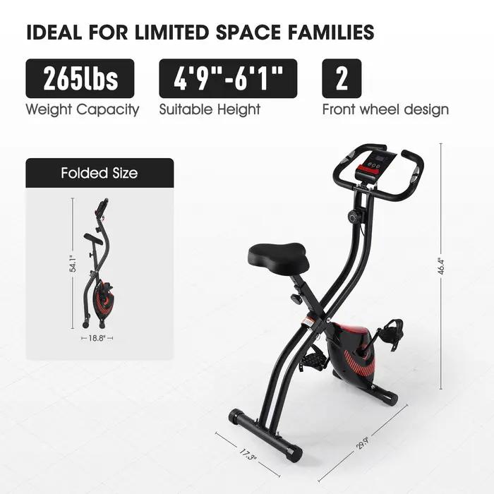 Vélo d'exercice pliant vélo stationnaire couché vélo d'exercice Machine maison avec moniteur LCD sup