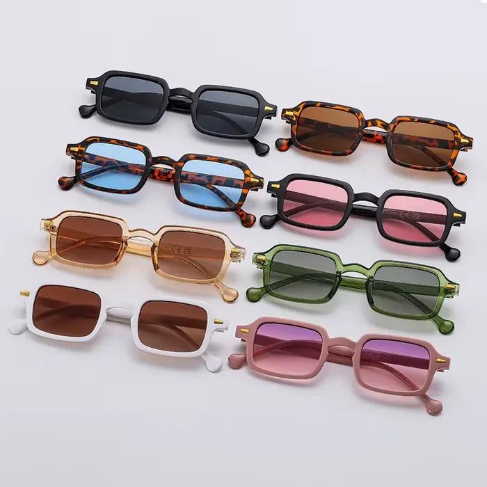 Mode luxueux Rectangle lunettes de soleil femmes ovale Vintage marque concepteur carré lunettes de s