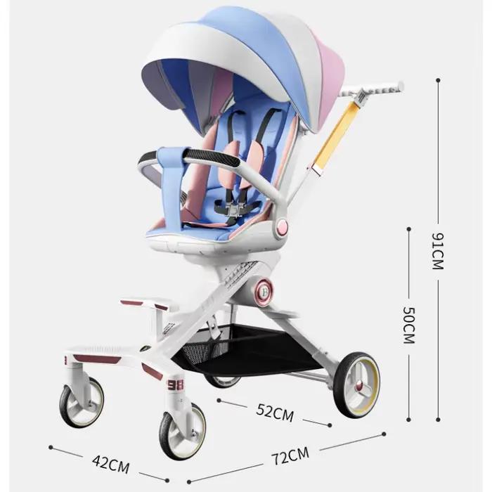 Poussette pliante légère vue haute absorbant les chocs pour bébé de 0 à 3 ans occasions spéciales sorties familiales explorations enfants