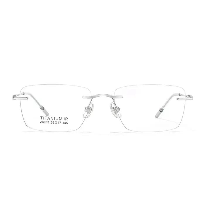 F · DRACON lunettes sans cadre en titane pur lunettes carrées simples et rétro pour hommes monture o