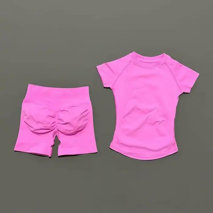 Ensemble de sport HISTELLO 2 pièces, vêtements de yoga sans couture à manches courtes, ensemble de f