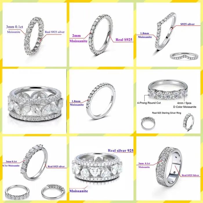Bague éternelle ronde en moissanite D VVS de 3 mm ou 2 mm, en argent S925, bijoux pour femme, cadeau