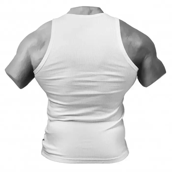 Débardeur de sport américain pour homme, moulant, élastique, séchage rapide, col rond, couleur unie,