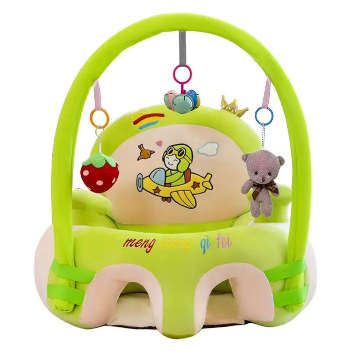 Canapé d'apprentissage en peluche sans coton pour bébé, dessin animé, peau assise, chaise d'alimenta