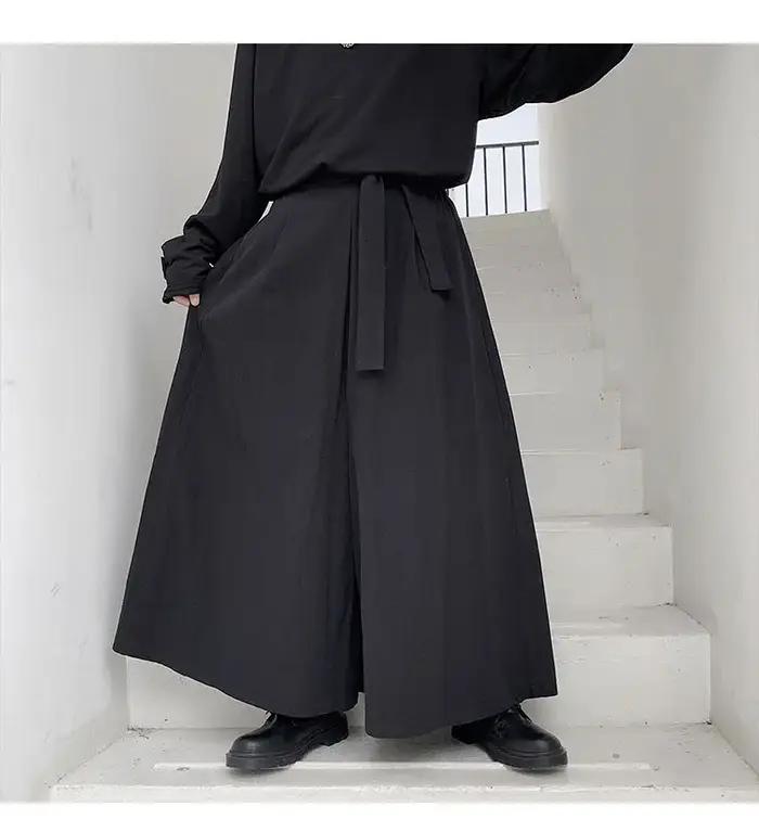 Hommes Hakama Harajuku Kimono samouraï pantalon hommes décontracté pantalons larges hommes Style chi