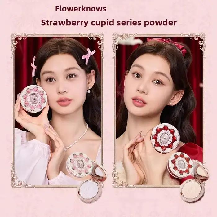 Boîte Gif de maquillage cupidon aux fraises, fard à paupières liquide, joues, lèvres rouges, poudre