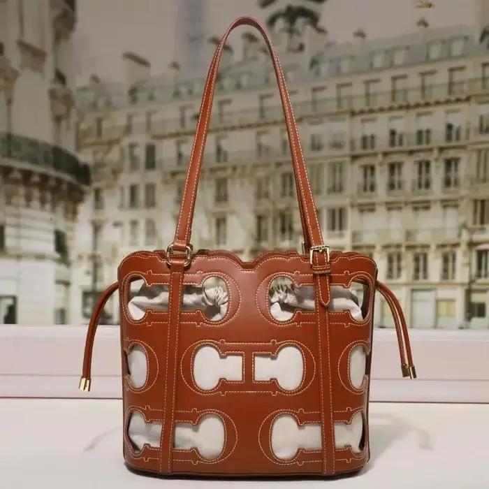 CH – sac à main de marque haut de gamme pour femmes, ajouré, grande capacité, Simple, à bandoulière,