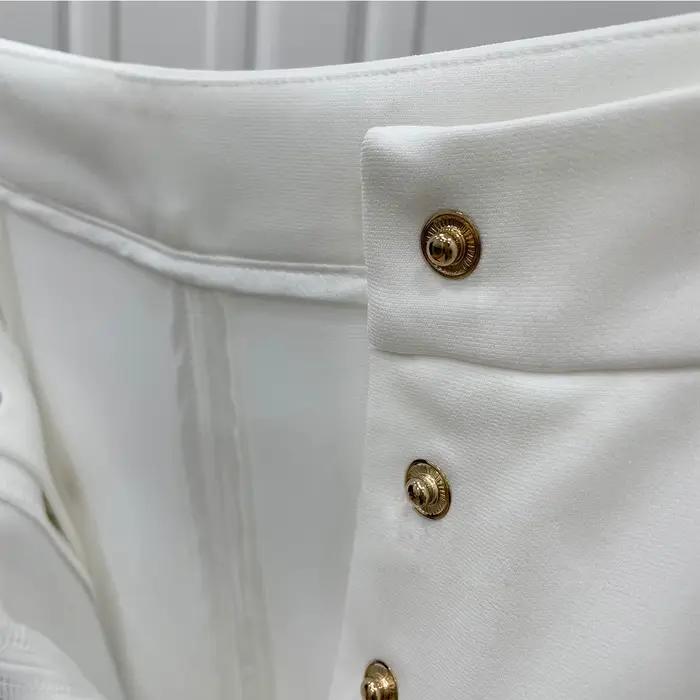 FJM-Tube droit taille haute pour femme, jambe large, mince et drapé, imbibé, haut de gamme, printemp