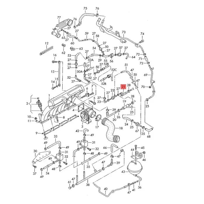 Ensemble de 8 vannes de vidange des gaz d'échappement, accessoires pour Passat B5, A4, S4, A6, S6, 0