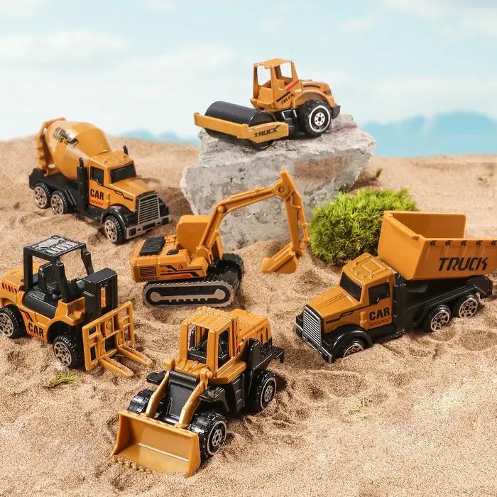 6 pièces/ensemble alliage grue camion voiture Parking jouets ingénierie véhicule tracteur pelle Cons
