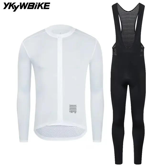 Ensembles de cyclisme pour hommes YKYWBIKE, maillot à manches longues, pantalon à bretelles longues,