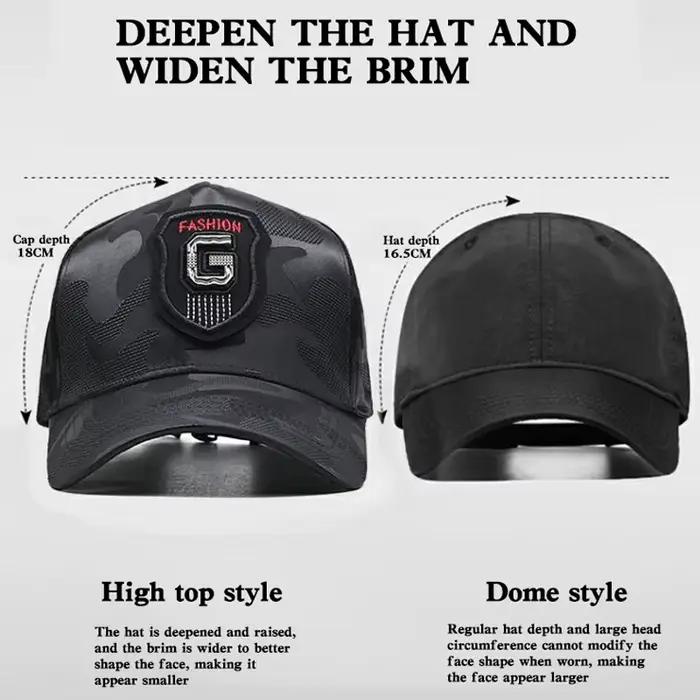 Casquette de baseball Big Head LyumabovTall Crown CamSolomon pour homme, casquette à visière, chapea