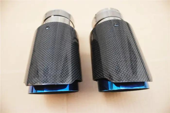 Embout de silencieux en fibre de carbone brillant pour voiture, système d'accès, silencieux de tuyau