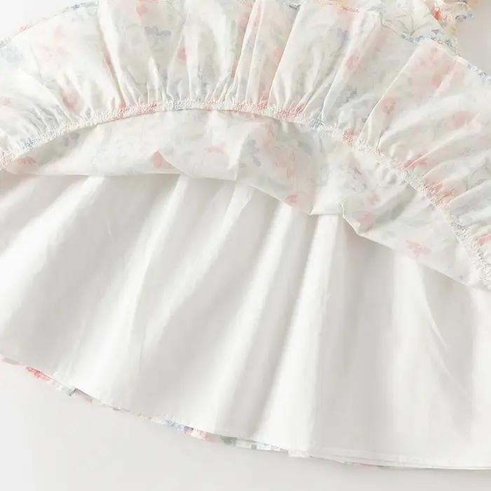 Dave Bella – robes à imprimé floral pour filles, vêtements d'été pour enfants, en pur coton, vêtemen