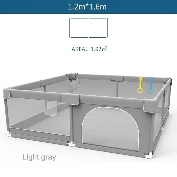 IMBABY Aire de jeux pour bébé 120x160 cm Parc pour bébé Boîte de clôture pour enfants grise avec par