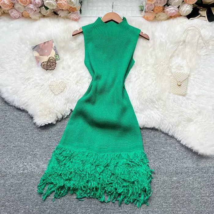 YuooMuoo femmes robe 2026 nouvelle mode d'été Sexy ajouré couture sans manches moulante robe de soir