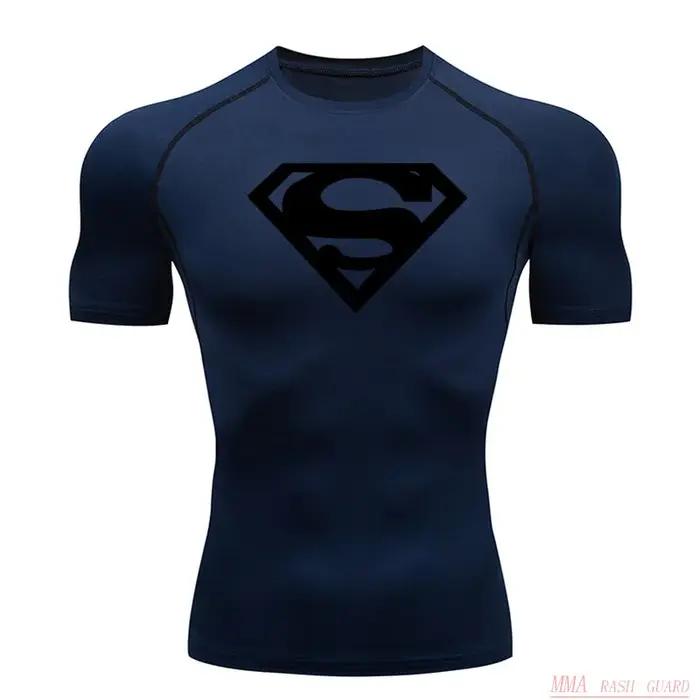 Chemise de sport à Compression pour hommes, T-Shirt à manches courtes, séchage rapide, haut de fitne