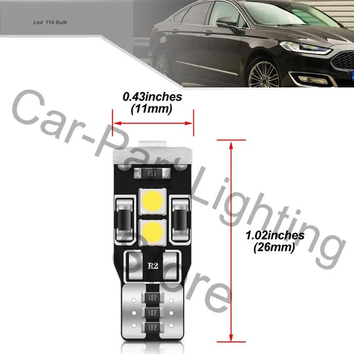 Ampoule de plaque d'immatriculation de voiture W5W T10, 2 pièces, feu arrière, éclairage automobile