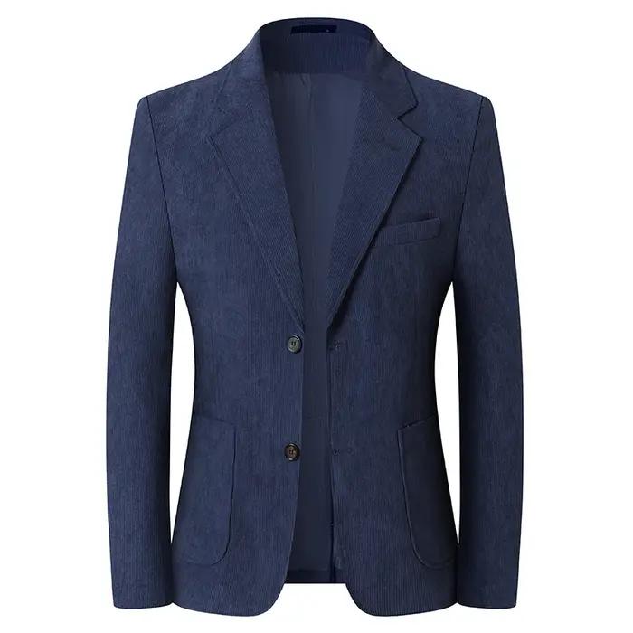 Blazer Hombre haute qualité hommes à la mode veste en velours côtelé affaires décontracté Banquet So