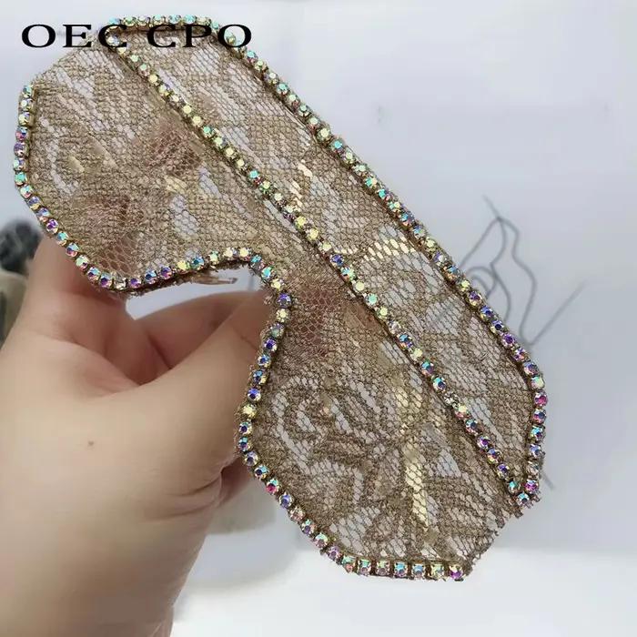 Une pièce lunettes de soleil en dentelle florale femmes Punk grand cadre diamant lunettes de soleil