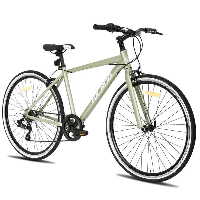 Hiland-Vélo Hybride avec Cadre en Aluminium pour Homme et Femme, Roues 700C, Vélo de Ville, Vélo de
