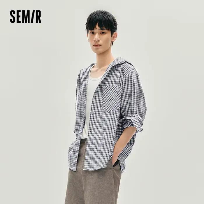 Semir chemise à manches longues hommes vêtements d'extérieur à carreaux léger 2025 automne nouveau h