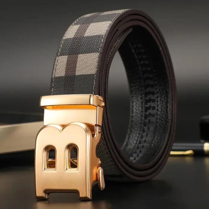 Haute qualité large 3.4 cm hommes ceinture en cuir véritable toile luxe sangle hommes ceintures pour